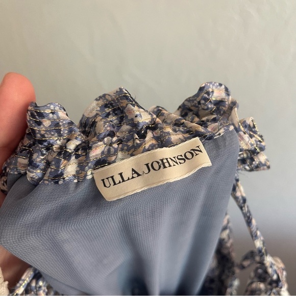 ULLA JOHNSON Augustine Floral Silk Blend Chiffon Boho Halter Maxi Dress Womens 4 - Picture 6 of 9